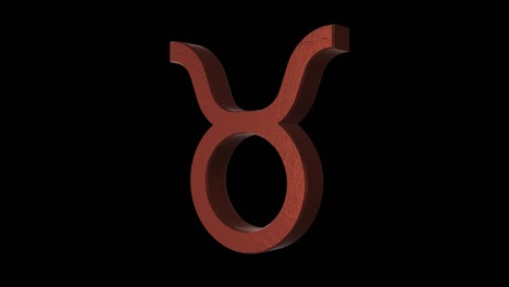 taurus zodiac sign. metal copper. alpha channel