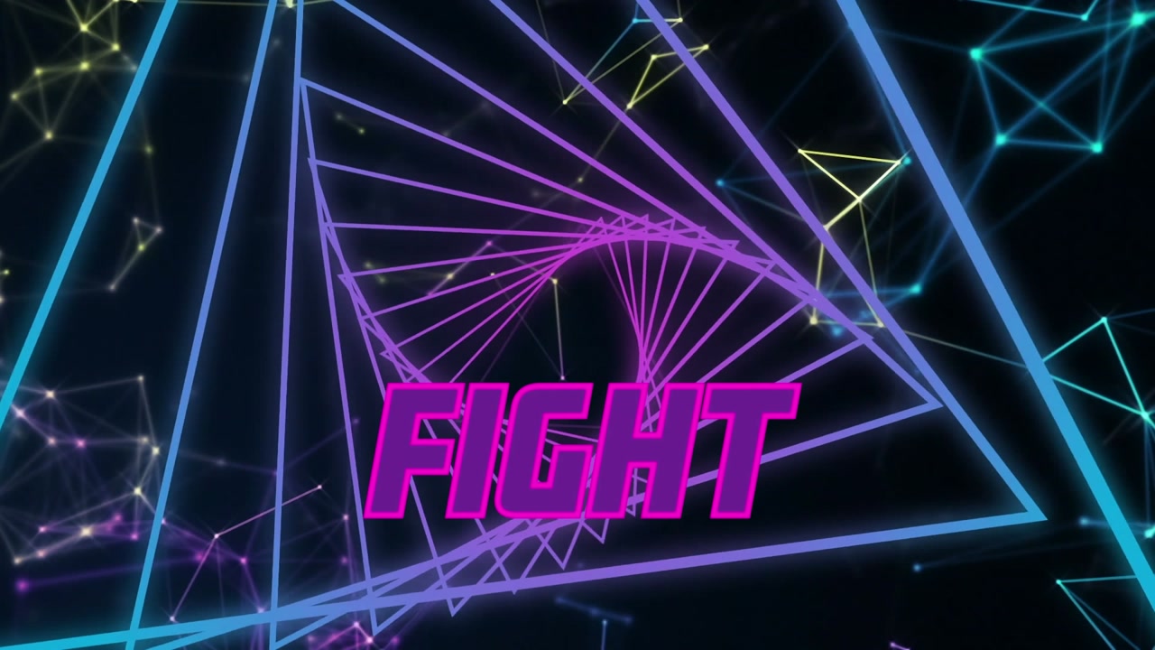 Animation of fight over lives rotating in black space
