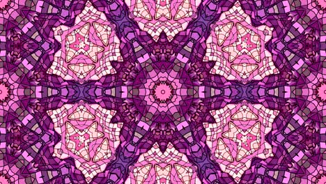 fondo abstracto poli geométrico bajo como un efecto de vidriera o caleidoscopio en movimiento en 4k. animación 3d de bucle, imágenes sin costuras en el popular estilo poli bajo. color violeta v23