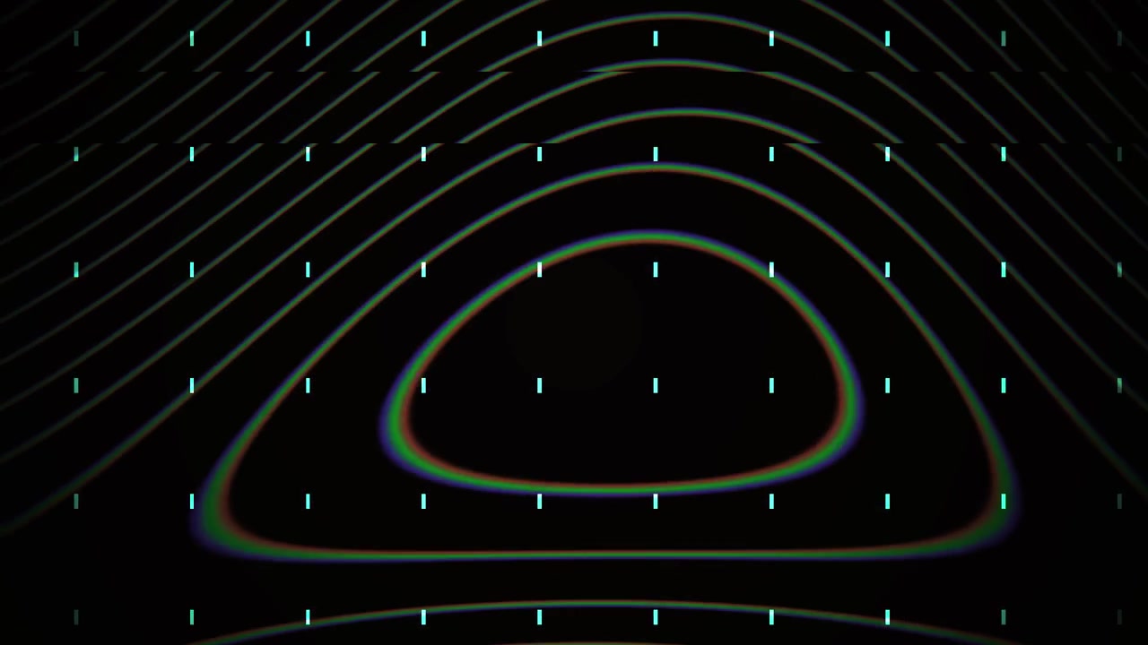 Динамические абстрактные волнистые линии с точками сетки и эффектом глитча