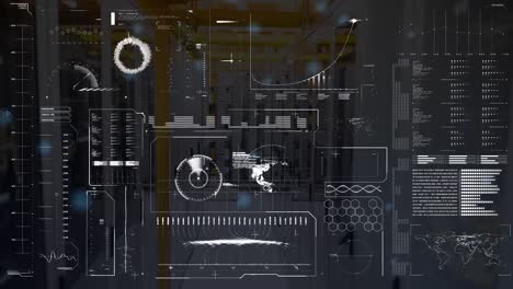 animación del procesamiento de datos en la sala de servidores