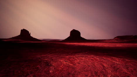 monument valley sunset: dramatic red rock landscape