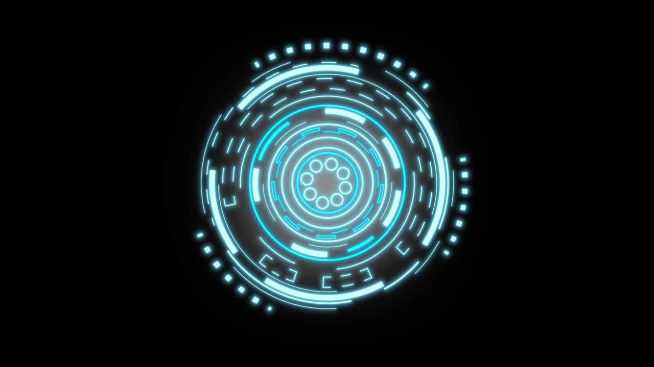 pantalla futurista de ciencia ficción aislada en un fondo negro. concepto de innovación del ciberespacio moderno. 4k