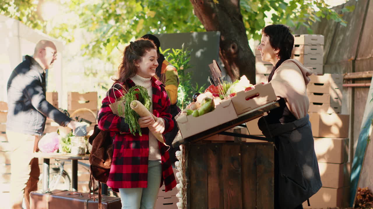 Customers and Vendors at a Local Farmer's Market