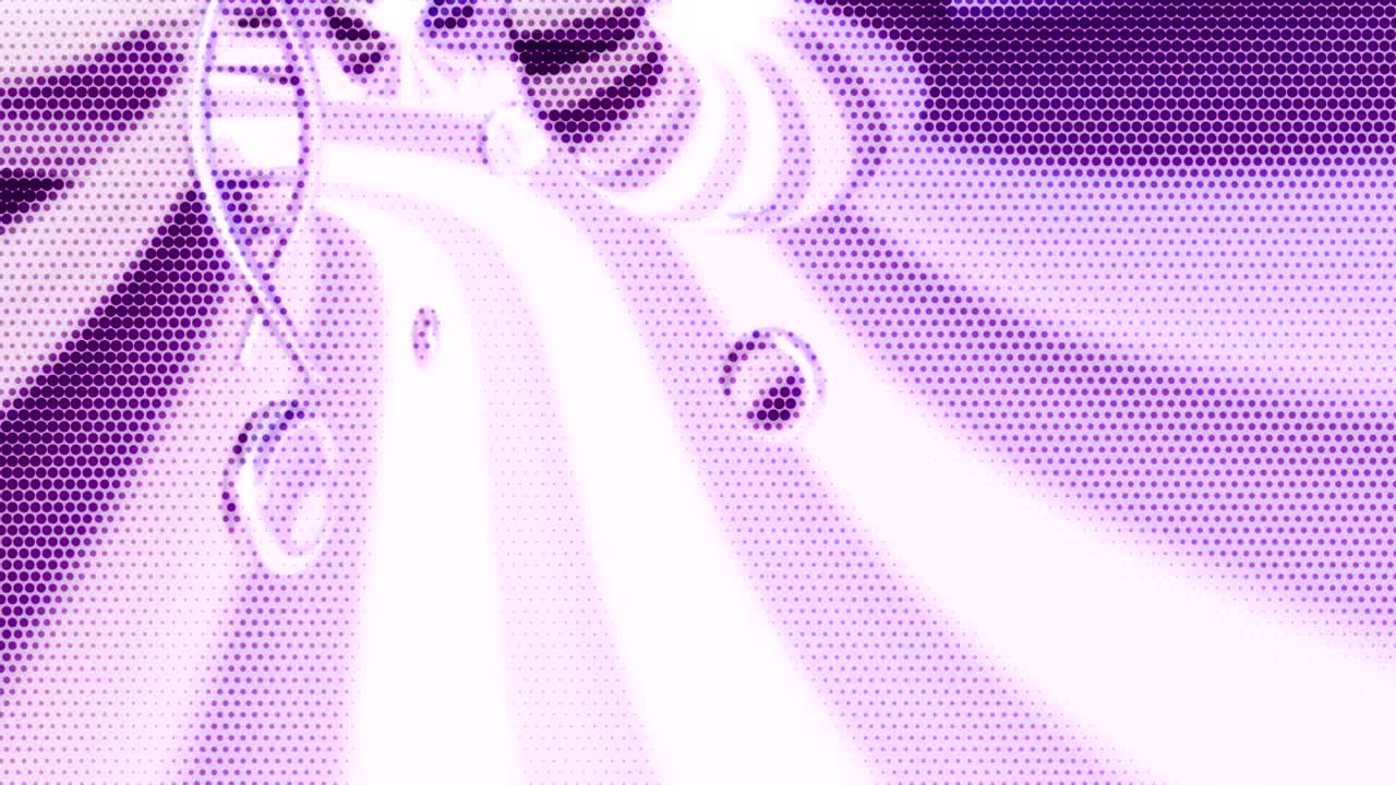 fondo de movimiento animado generado por computadora que muestra biología científica átomos moléculas partículas genes adn