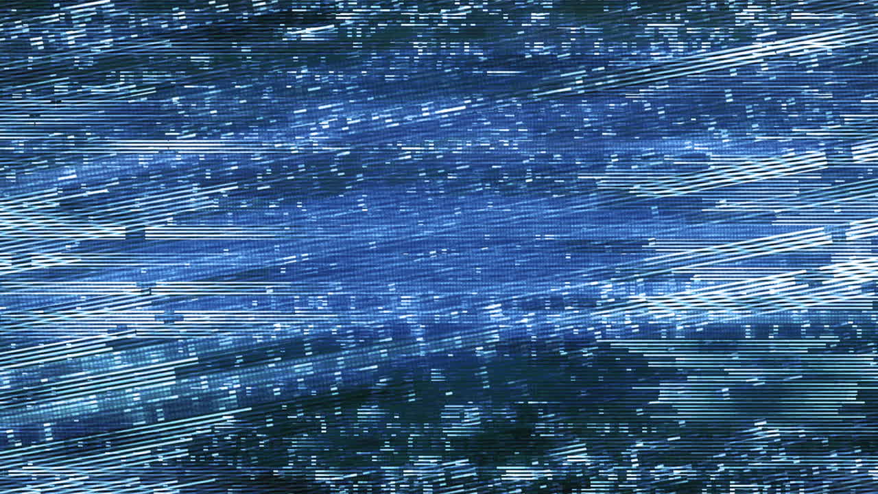 Abstract Blue Digital Glitch Data Stream Background
