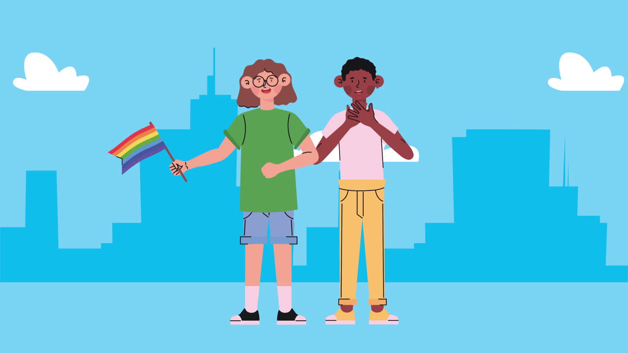 Two friends celebrating Pride