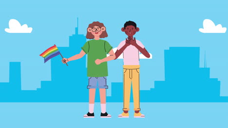 two friends celebrating pride