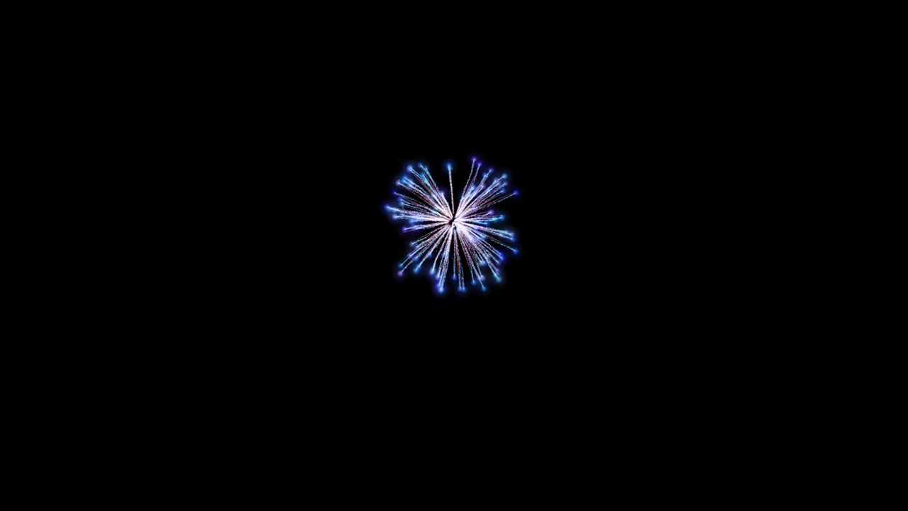 Abstract Blue and White Particle Burst on Black Background