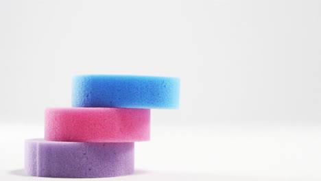 Close-up-of-multicolor-cleaning-sponge