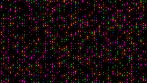 colorful dots grid on a black background