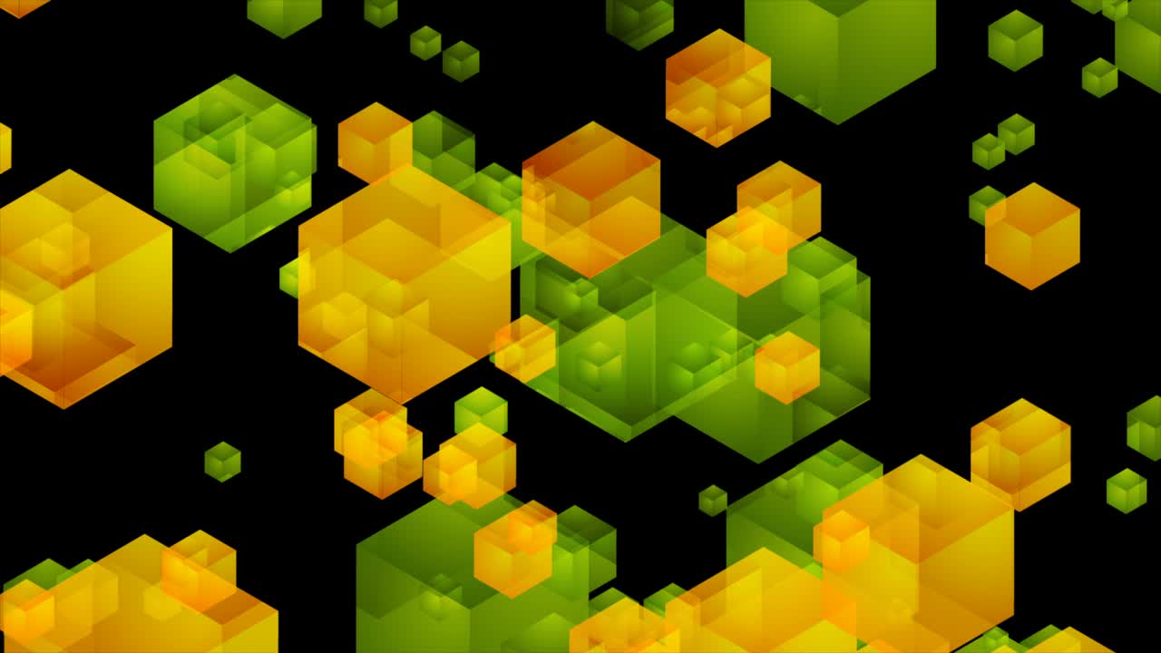 fondo de movimiento geométrico de tecnología abstracta con cubos 3d brillantes