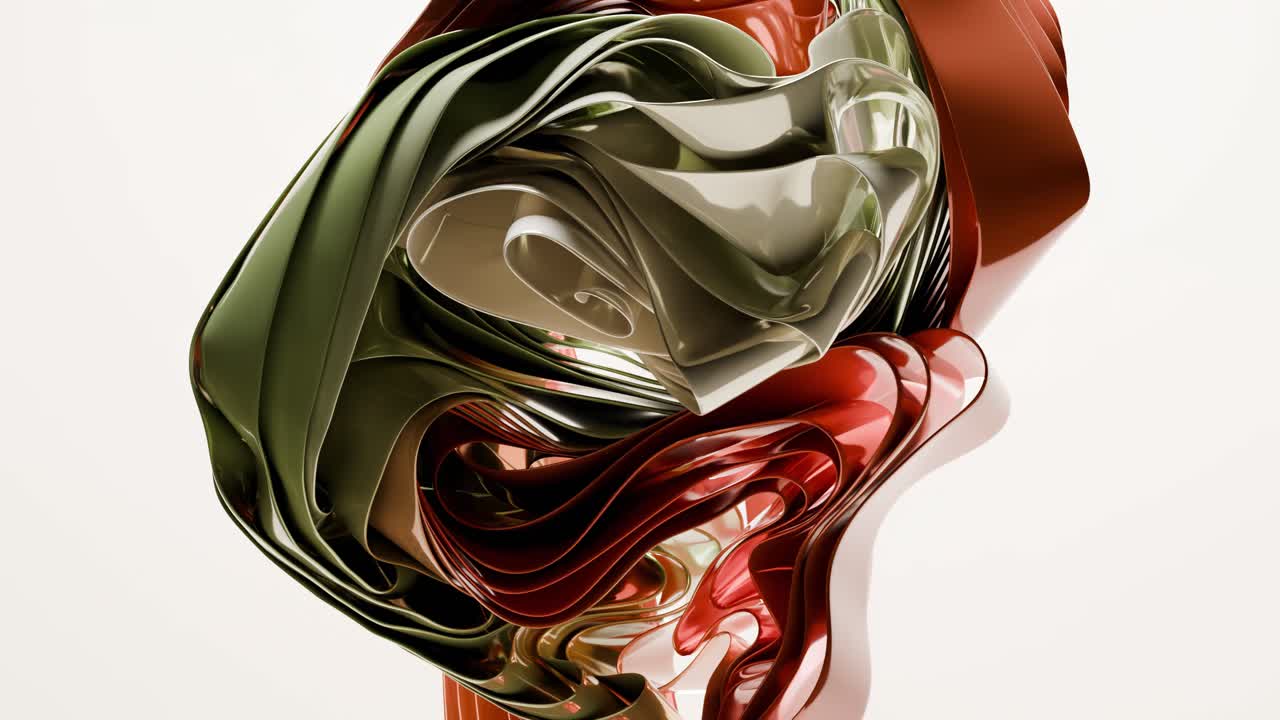 Abstract 3D Render of Layered Organic Shapes