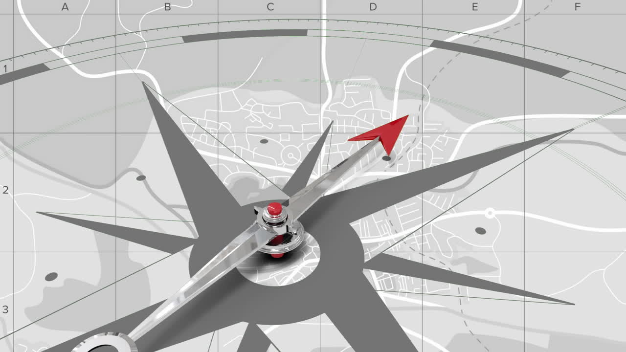 지도 에 있는 나침반