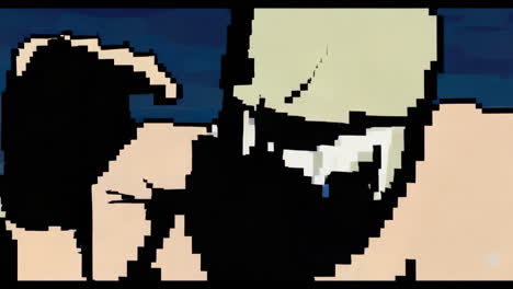 pixelated masked figure