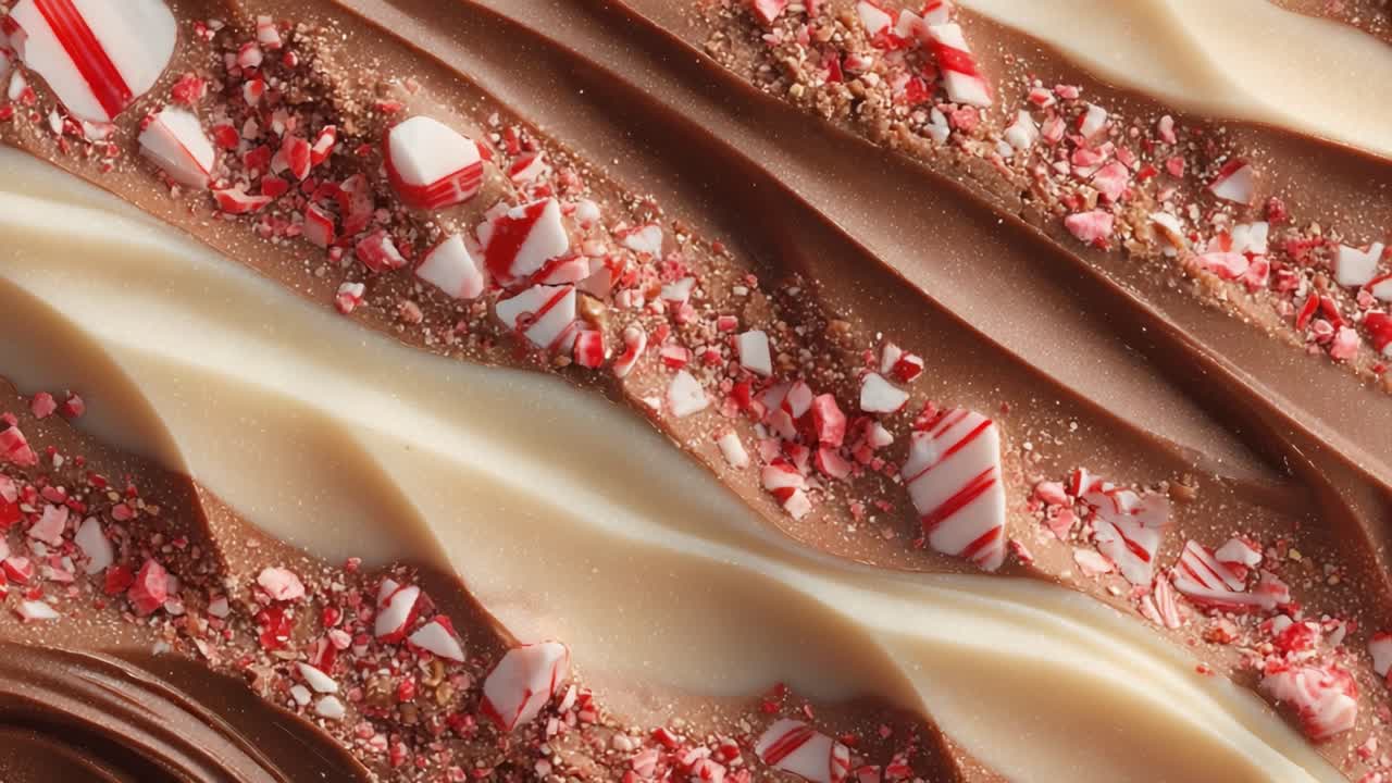 Delicious Swirls of Chocolate and Cream Topped with Crushed Peppermint Candies for a Festive Treat Looking Appealing and Tempting