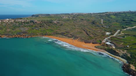 scenic ramla bay beach on gozo, malta island