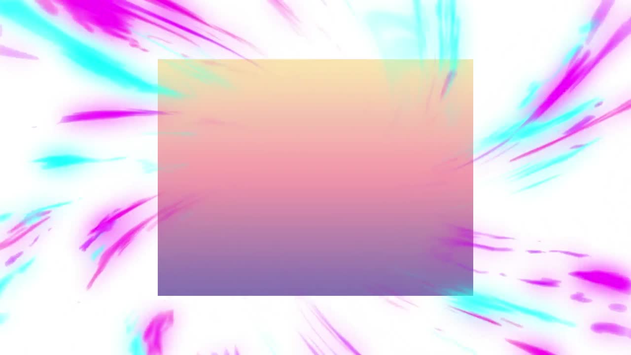 하 ⁇  배경 위에 다채로운 움직이는 기하학적 모양과 불빛의 애니메이션