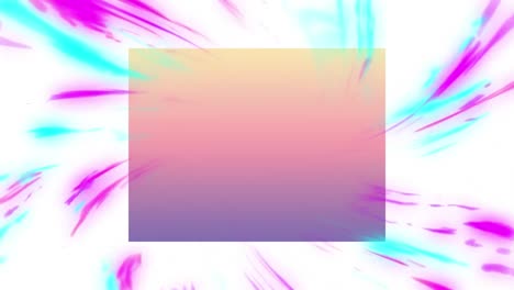 animación de coloridas formas geométricas en movimiento y luces sobre fondo blanco