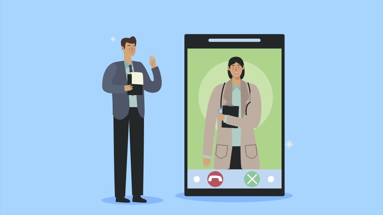 male patient and female doctor telemedicine