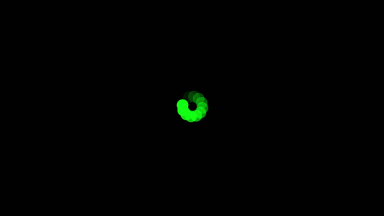 Green Circular Loading Animation on Black Background