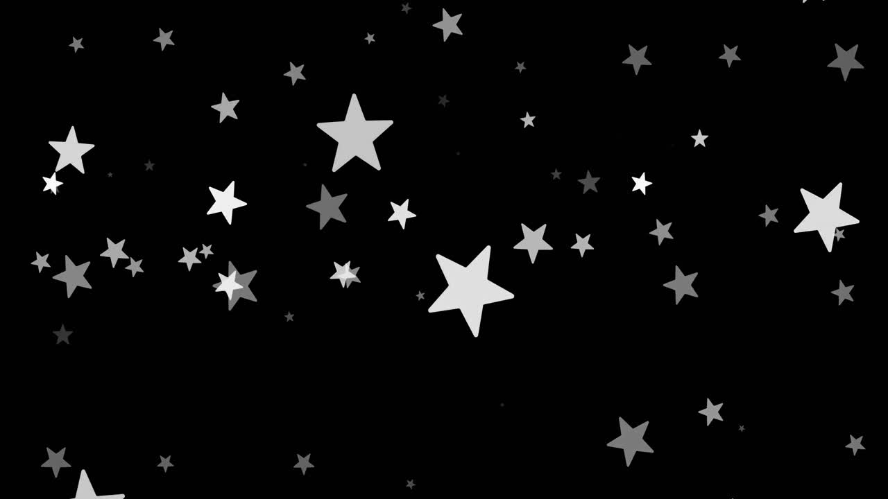 animación de estrellas blancas de navidad cayendo sobre un fondo negro