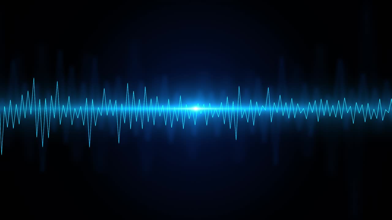 4k loop abstract audio wavefrom music waves oscillation futuristic sound wave visualization