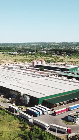 Aerial footage of a large industrial complex Vertical video
