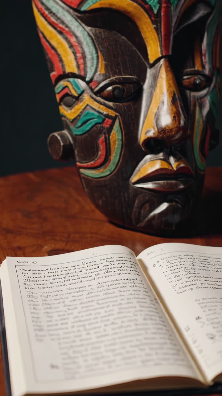 Tribal Mask and Open Book