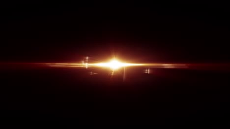 animation of flickering glowing orange yellow of lens flare spot light in shaking motion. 4k seamless loop on black background. light color and movement concept digitally generated footage.