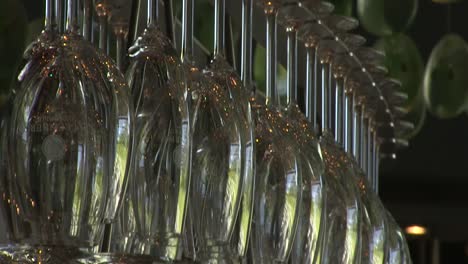 Wine-glasses-on-rack-in-wine-bar