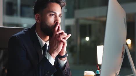 man working late at the office