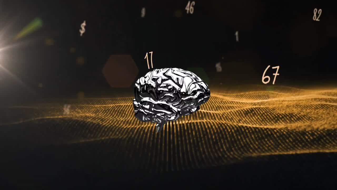 animación del cerebro humano y procesamiento de datos