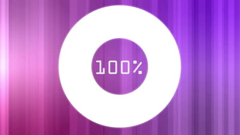 animation der datenverarbeitung und prozentwachstum auf lila hintergrund
