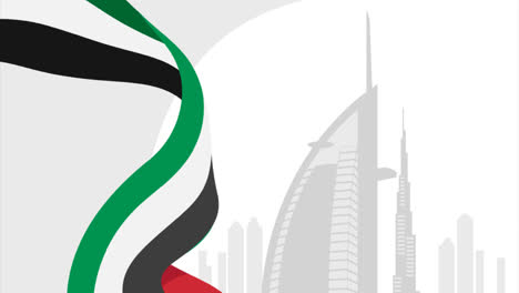 an animation of a flat design united arab emirates national day