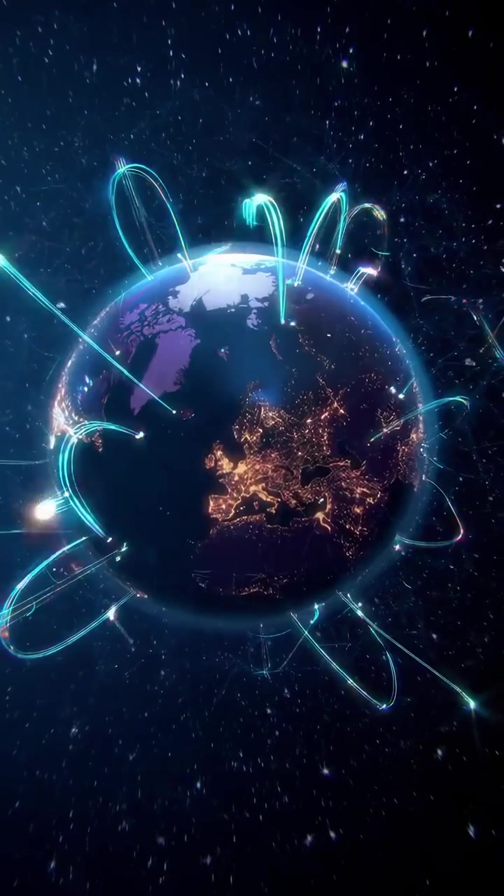 Mappamondo digitale con connessioni di rete dati globali