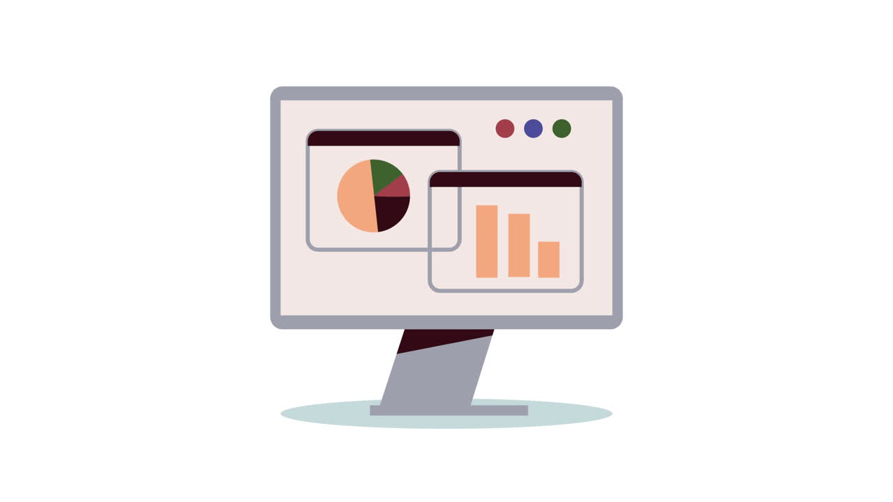 infografía de estadísticas en animación de escritorio