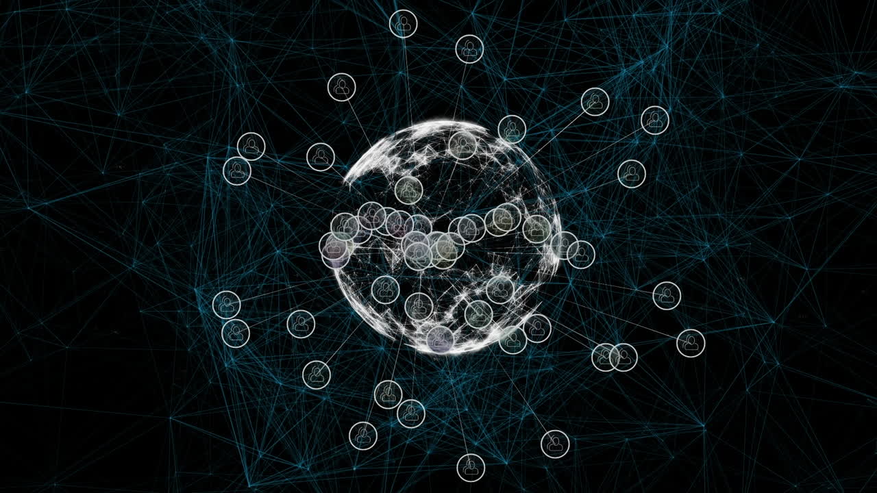 Animation of globe over network of connections