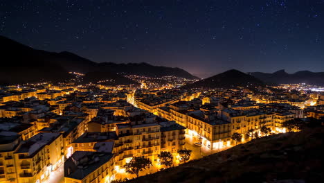 night cityscape with stars