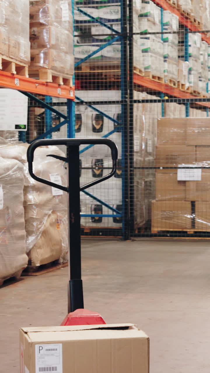 Warehouse worker carrying boxes in a warehouse