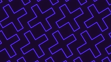 Pulse-neon-purple-crosses-pattern-in-rows-on-black-gradient