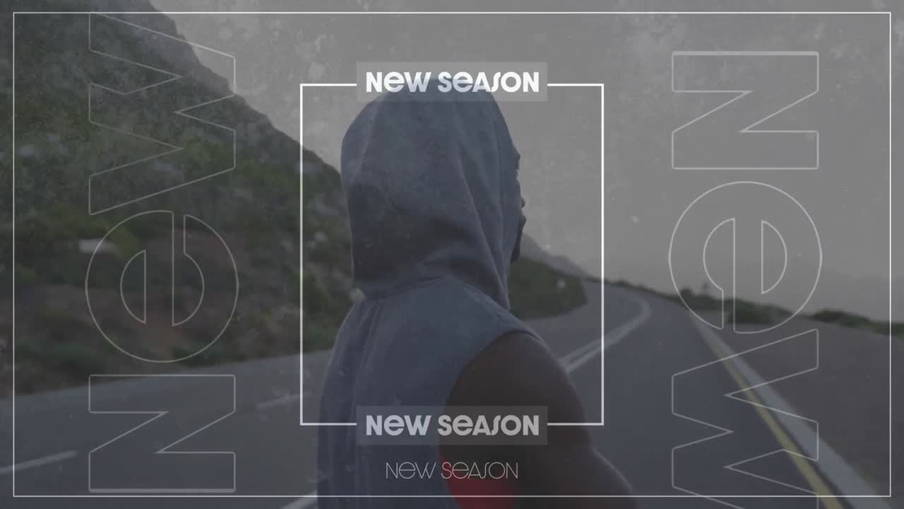Animation of new season text over male runner