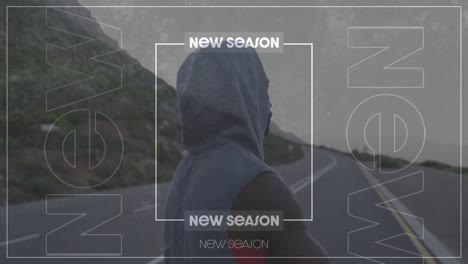 Animation-of-new-season-text-over-male-runner