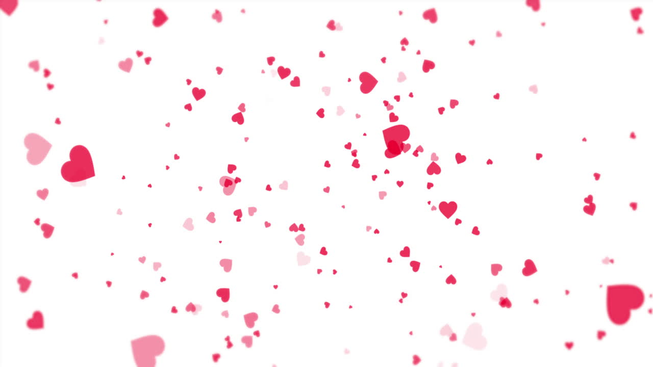 Cuori rosa che fluttuano su uno sfondo bianco