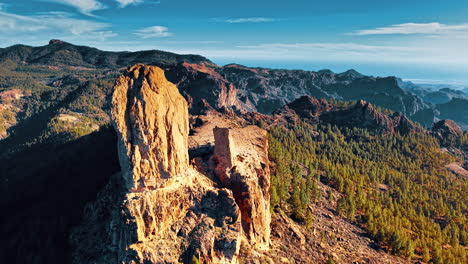 majestic rock formations rising above gran canaria's lush landscape