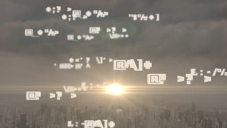 animación de símbolos y procesamiento de datos sobre el paisaje urbano