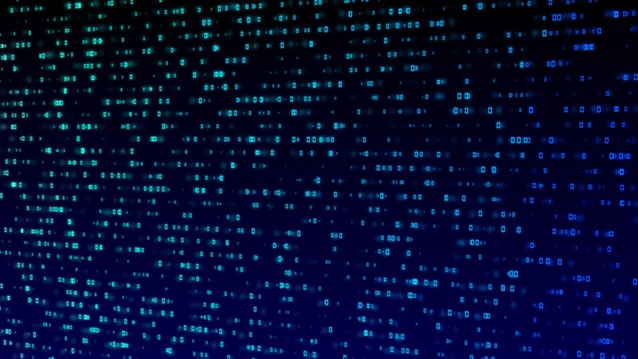 Digital animation dynamic binary code stream flowing symbolize encrypted data cybersecurity