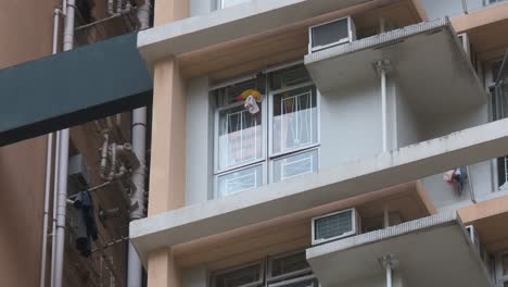 A-resident-cleans-the-apartment's-window-as-the-residential-building-is-under-forced-lockdown-after-a-large-number-of-residents-tested-positive