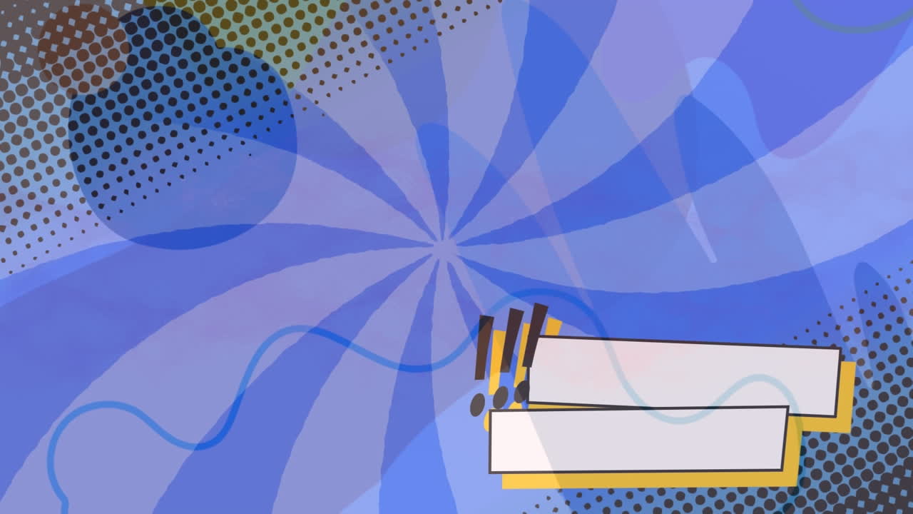 animación digital de banners con espacio de copia y formas abstractas contra un fondo radial azul