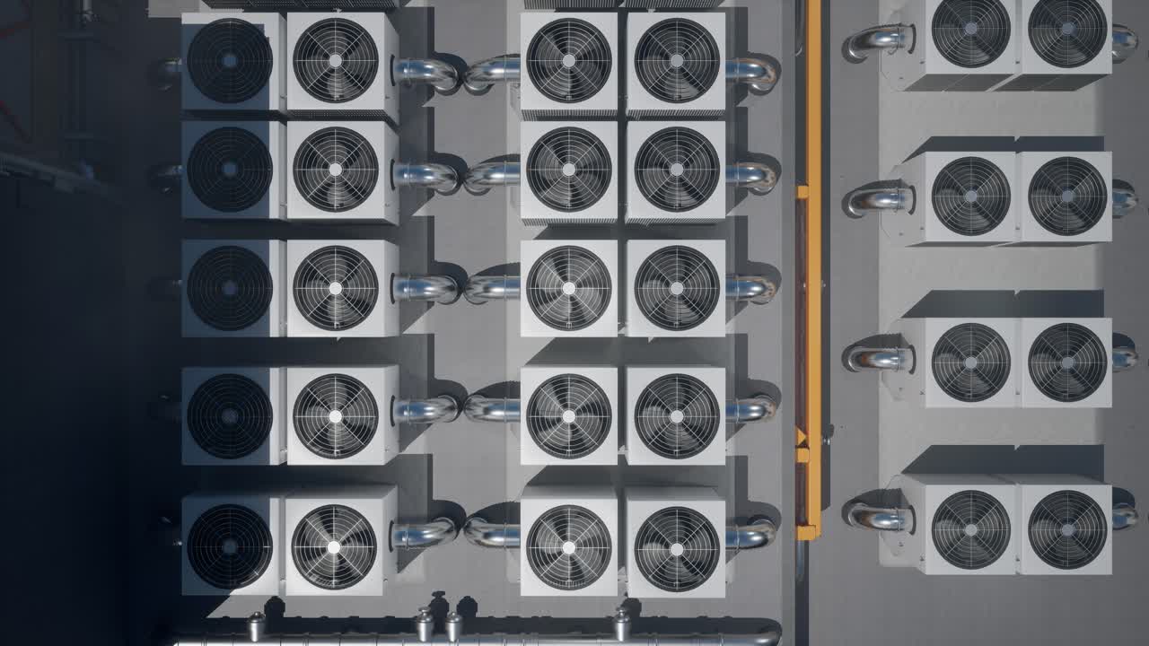 Array of HVAC Units on a Rooftop of a Modern Building